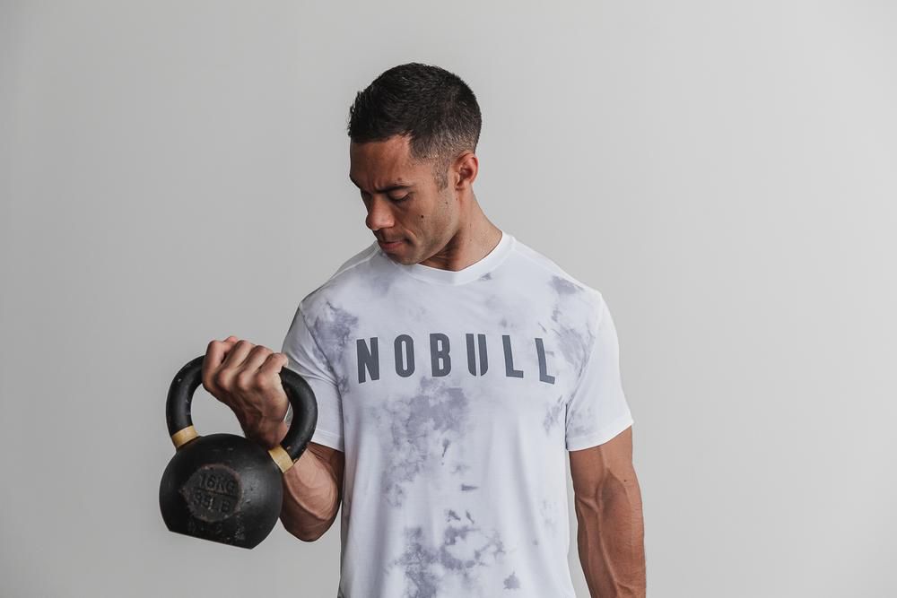 T-Shirts NOBULL Homme Blanche Tie-Dye - NOBULL,France (1865-ZHBIV)